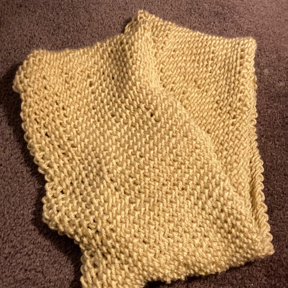 Handmade cream infinity scarf